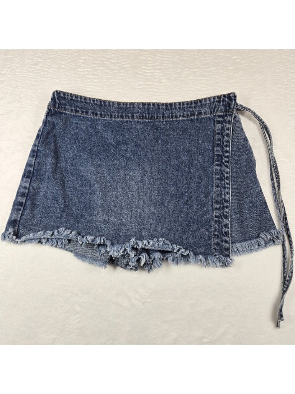 Rewash Denim Wrap Skort Junior's Size 5/27 Light Wash Tie Side Mini Skirt Shorts